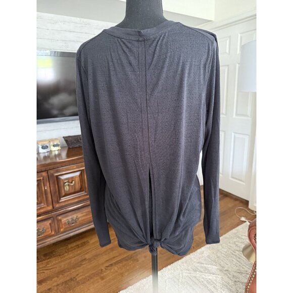 LULULEMON Black Uncovered Tall Long Sleeve Back Tie Top Womens Size 10 - Picture 5 of 9